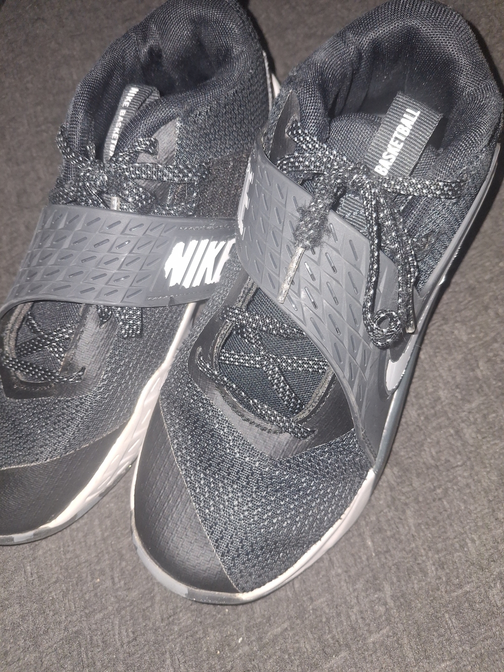 Nike Kids Black and White Basketball Sneakers